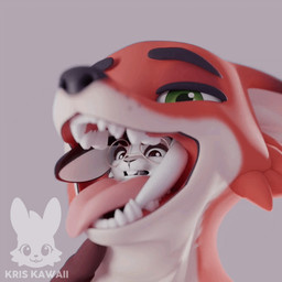 anthro duo eyewear glasses male male/male mouth_shot open_mouth oral_vore size_difference tongue tongue_out vore wearing_glasses kris-kawaii disney zootopia nick_wilde x_(kris-kawaii) canid canine fox lagomorph leporid mammal rabbit 1:1 3d_(artwork) 3d_animation animated digital_media_(artwork)