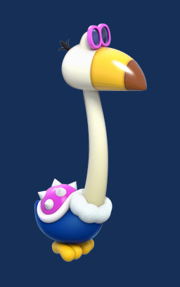 ambiguous_gender beak feral long_neck shell simple_background solo spiked_shell spikes spikes_(anatomy) transparent_background unknown_artist mario_bros nintendo super_mario_3d_world avian bird conkdor 3d_(artwork) absurd_res alpha_channel digital_media_(artwork) full-length_portrait hi_res official_art portrait