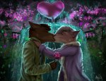 azhax balloon canid canine canis dobermann domestic_dog flower fountain geometric_balloon heart_balloon heart_symbol hi_res inflatable kissing mammal mylar_balloon nature night park pinscher plant romantic romantic_couple rose_(flower) shaped_balloon