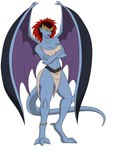 anklet belt belt_buckle bottomwear buckle clothing female jewelry loincloth nipple_outline solo tail wings gojirag disney gargoyles demona_(gargoyles) demon gargoyle humanoid 3:4 absurd_res hi_res