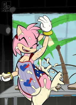 anthro apron bikini butt clothed clothing dessert female food food_fetish food_play gloves hair handwear messy one-piece_swimsuit open_mouth pink_body slightly_chubby smile solo swimwear two-piece_swimsuit wam sebaku sega sonic_the_hedgehog_(series) amy_rose sonic_the_hedgehog eulipotyphlan hedgehog mammal absurd_res digital_media_(artwork) hi_res