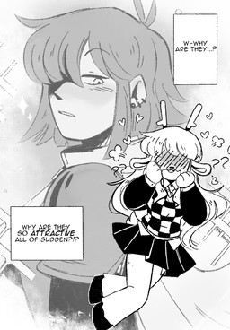 anthro antlers blush blush_lines bottomwear buckteeth clothing comic_panel duo ear_piercing female freckled_face freckles hair heart_symbol hooves horn human_on_anthro interspecies long_hair love male male/female one_eye_obstructed parody piercing pivoted_ears shoujo skirt tail teeth text_box jxitrash deltarune undertale_(series) kris_dreemurr noelle_holiday cervine deer human mammal 2022 black_and_white comic digital_media_(artwork) hi_res monochrome paint_tool_sai_(artwork)