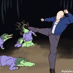 1:1 2023 4gladartem alligator alligator_kick_(meme) alligatorid alternate_species artist_name bald cavemanon_studios clothing crocodilian detailed_background digital_drawing_(artwork) digital_media_(artwork) faceless_character female feral feralized fingers footwear green_body green_hair green_scales grey_eyes group hair hoodie human i_wani_hug_that_gator inco_(iwhtg) jacket kick light-skinned_male light_body light_skin male mammal meme night olivia_halford open_mouth outside reptile scales scalie shoes short_hair signature sneakers snout swamp topwear water yellow_sclera