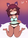 anthro babydoll big_breasts breasts buckteeth clothing eyes_closed female kneeling lingerie nightgown panties smile solo teeth underwear fantharubi nutallie_(fantharubi) mammal rodent sciurid tree_squirrel absurd_res hi_res