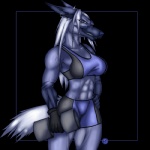 abs anthro arctic female fitness freeweight muscular muscular_anthro muscular_female pose solo krinkels cyera canid canine canis fox hybrid mammal wolf 1:1 pinup