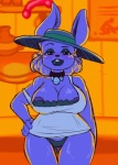 alternate_universe anthro big_breasts blush bra breasts cleavage clothed clothing collar dildo eyeshadow female hat headgear headwear lips looking_at_viewer makeup panties sex_toy solo sun_hat thigh_gap underwear wide_hips thewill under(her)tail undertale undertale_(series) rabbit_shopkeeper lagomorph leporid mammal rabbit digital_media_(artwork)