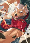 anthro armor cape clothing eyebrows knight male muscular muscular_anthro muscular_male pecs scar solo thick_eyebrows unconvincing_armor warrior kouga0225 lifewonders tokyo_afterschool_summoners marchosias_(tas) canid canine canis mammal wolf absurd_res hi_res