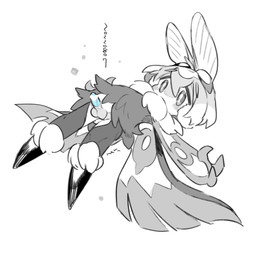anthro balls blue_penis blush countershading erection genitals heart_censor heart_symbol ineffective_censorship light_body male penis simple_background solo tapering_penis white_background wings maru_show mothman_(maru_show) arthropod insect lepidopteran moth 1:1 censored hi_res watermark