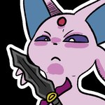 ambiguous_gender black_nose cheek_tuft dagger facial_tuft feral fur glare melee_weapon pink_body pink_fur simple_background solo transparent_background tuft weapon screamoshaymin nintendo pokemon eeveelution espeon generation_2_pokemon pokemon_(species) 1:1 2024 alpha_channel bust_portrait portrait