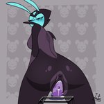 antennae_(anatomy) anthro anus back_boob big_breasts big_butt biped black_sclera bodily_fluids breasts butt deep_penetration dildo dildo_in_pussy dildo_insertion female genital_fluids genitals looking_back looking_pleasured mouthless narrowed_eyes noseless nubbed_dildo pattern_background penetration pupils pussy rear_view riding_dildo sex_toy sex_toy_in_pussy sex_toy_insertion side_boob simple_background solo vaginal vaginal_fluids vaginal_penetration white_pupils wide_hips leyla0223 ben_10 cartoon_network px_0-25 alien kineceleran 1:1 2d_animation animated hi_res loop short_playtime signature