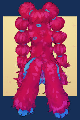 abstract_background anthro anus areola armless bangs blue_body blue_lips blue_nipples blue_skin blush body_blush border breasts clitoral_hood clitoris covered_eyes feet female fluffy_body fur genitals hair hair_over_eyes legs_together lips long_hair nipples nude nude_female purple_vulva red_body red_fur red_hair small_breasts solo toes transparent_border twintails_(hairstyle) vulva vulva_blush ghoulshoot big_blue_bubble dawn_of_fire my_singing_monsters epic_sooza sooza 2:3 alpha_channel