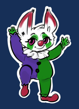 ambiguous_gender anthro chibi clothing clown clown_nose costume female makeup silly simple_background solo transparent_background lostwisdom danakara alpha_channel hi_res