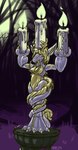 candle_holder candleabra gold_(metal) holidays inanimate_transformation metal silver_(metal) transformation run_rabbit_bounce halloween mythology animate_inanimate dragon mythological_creature mythological_scalie scalie hi_res