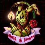 anthro black_background blood bodily_fluids flower hands_crossed holding_flower holding_matchstick holding_object holding_rose machine male matchstick music plant rose_(flower) simple_background solo song teeth text wire tunk_saray_lovesta five_nights_at_freddy's five_nights_at_freddy's_3 scottgames springtrap_(fnaf) animatronic lagomorph leporid mammal rabbit robot 1:1 2021 bust_portrait english_text hi_res portrait