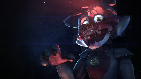 4_fingers anthro bow_tie fingers glistening glistening_body glowing glowing_eyes looking_at_viewer machine open_mouth particles pink_body sharp_teeth solo teeth white_body yellow_eyes qutiix_(artist) qutiix_(modeler) five_nights_at_freddy's scottgames sister_location funtime_foxy_(fnaf) animatronic canid canine fox mammal robot robot_anthro 16:9 2017 3d_(artwork) 4k absurd_res bust_portrait digital_media_(artwork) hi_res portrait source_filmmaker_(artwork) widescreen