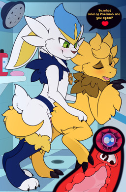 3_claws 3_fingers 3_toes anthro anthro_on_anthro anthro_penetrated anthro_penetrating anthro_penetrating_anthro biped black_claws blue_body blue_fur blush bodily_fluids bodyguard_position brown_body brown_fur butt claws cum cum_drip cum_from_vagina cum_in_uterus cum_in_vagina cum_inside cutaway detailed_background digitigrade drain dripping duo ejaculation erection eyes_closed feet female female_penetrated finger_claws fingers from_behind_position fur genital_fluids genitals green_eyes impregnation impregnation_view internal internal_vaginal interspecies interspecies_impregnation leg_markings long_ears looking_at_another looking_at_partner looking_pleasured male male/female male_penetrating male_penetrating_female markings medallion mouth_closed multicolored_body multicolored_fur nude nude_anthro nude_female nude_male one_leg_up open_mouth orgasm orgasm_face ovum penetration penile penile_penetration penis penis_in_vagina pink_penis pink_tongue rabbit_ears raised_leg sex shower shower_head shower_sex small_tail snout soap socks_(marking) speech_bubble sperm_cell standing standing_sex tail tail_around_partner teeth toe_claws toes tongue two_tone_body two_tone_fur uterus vaginal vaginal_canal vaginal_penetration white_body white_ears white_fur white_tail yellow_body yellow_fur yellow_inner_ear yellow_nose yellow_tail meraence nintendo pokemon asher_(thenomadicdragon) chloe_(shadowee) fan_character cinderace generation_8_pokemon kobold lagomorph leporid mammal pokemon_(species) rabbit scalie 2025 digital_media_(artwork) hi_res