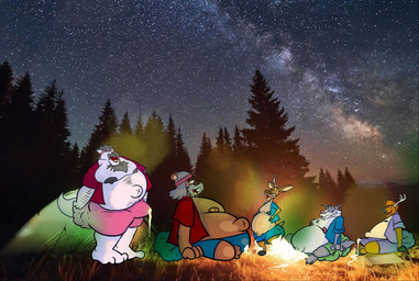 3_toes accessory anthro antlers arm_hair arm_support backward_arm_support barefoot beard belly big_belly biped black_eyes black_facial_hair black_hair black_hooves black_mustache black_nose blue_bottomwear blue_clothing blue_shirt blue_shorts blue_topwear bodily_fluids body_hair bottomwear brown_body brown_clothing brown_hair brown_nipples brown_nose brown_topwear buckteeth burp_cloud burp_fetish burping campfire camping camping_tent cheek_tuft chest_fur chest_tuft chin_tuft claws clothed clothing cloudco clutching_stomach crossed_legs erection erection_in_underwear evergreen_tree eyes_closed facial_hair facial_tuft fart fart_cloud fart_fetish feces feet fingers fire fivesome fluffy fluffy_tail forest fur gas gas_cloud gas_fumes gassy genital_fluids glance green_bottomwear green_clothing green_shorts grey_beard grey_body grey_facial_hair grey_fur grey_hair grey_toe_claws group hair half-closed_eyes head_tuft headband headgear headkerchief headwear holding_beer holding_own_belly hooved_fingers hooves horn humanoid_feet humanoid_hands humanoid_heel kerchief male male/male moobs multicolored_body multicolored_fur mustache narrowed_eyes navel night nipples open_clothing open_mouth open_shirt open_topwear outie_navel outside overweight overweight_anthro overweight_male paws pecs pee_on_ground peeing photo_background pine_tree pink_bottomwear pink_clothing pink_headband pink_headkerchief pink_kerchief pink_nipples pink_nose pink_shorts plant plantigrade purple_bottomwear purple_clothing purple_shirt purple_shorts purple_topwear red_clothing red_shirt red_topwear scut_tail shirt short_tail shorts sitting sky soiled_pants soiling soiling_shorts standing star starry_sky tail tan_body tan_fur tan_nipples teeth tent thick_tail toe_claws toes topwear tree tuft two_tone_body two_tone_fur urine urine_on_ground watersports what white_body white_fur white_sclera why yellow_fart_cloud yellow_gas_cloud cowboyraccoon buddy_thunderstruck_(series) deer_avenger open_season parappa_the_rapper sony_corporation sony_interactive_entertainment timber_wolf_(series) artichoke_(buddy_thunderstruck) bambo elliot_(open_season) paul_chuck thomas_timber_wolf beaver canid canine canis deer mammal rodent wolf 2023 colored crossover digital_drawing_(artwork) digital_media_(artwork) mixed_media photography_(artwork) shaded
