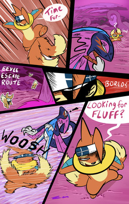 2_tails 6_panel_comic accessory ambiguous_gender biped black_cape black_clothing black_nose black_text brown_body brown_fur cape clothing dialogue egg exclamation_point eyelashes feral fluffy fluffy_tail fur group hair hair_over_eye headband looking_at_another motion_lines multi_tail one_eye_obstructed open_mouth outside pawpads paws plant pose quadruped question_mark smile smirk sound_effects speech_bubble standing tail talking_to_another text translucent translucent_hair tree trio white_sclera wounded zincxiron nintendo pokemon pokemon_mystery_dungeon spike_chunsoft virmir_(character) buizel eevee generation_1_pokemon generation_4_pokemon generation_8_pokemon inteleon pokemon_(species) shiny_pokemon 2025 absurd_res comic english_text hi_res signature female_(lore) male_(lore)