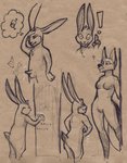 anthro balls duo erection female genitals male nude open_mouth penis simple_background lirkov canid canine fox hare lagomorph leporid mammal red_fox true_fox absurd_res comic hi_res huge_filesize traditional_media_(artwork)