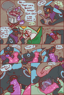 2_penises animal_genitalia animal_penis animal_vulva anus bodily_fluids broken_condom canine_genitalia canine_vulva cervical_contact claws condom condom_in_mouth cowgirl_position cum deep_throat dialogue duo eyewear fellatio female female_feral female_penetrated feral feral_on_feral feral_penetrated feral_penetrating feral_penetrating_feral filled_condom from_front_position genital_fluids genitals glasses heart_symbol hemipenes holding_condom holding_object internal internal_vaginal larger_feral larger_male male male/female male_feral male_penetrating male_penetrating_female mouth_hold multi_genitalia multi_penis nipples object_in_mouth on_bottom on_top oral oral_penetration penetration penile penile_spines penis precum scarf seminal_groove sex sexual_barrier_device size_difference smaller_female smaller_feral smaller_penetrated trash_can uterus vaginal vaginal_fluid_string vaginal_fluids vaginal_penetration vulva wearing_condom x-ray_view xurora nintendo pokemon uma_(xurora) venus_(flowerbud) canid canine eeveelution generation_2_pokemon generation_5_pokemon mammal pokemon_(species) reptile scalie serperior snake umbreon absurd_res comic hi_res