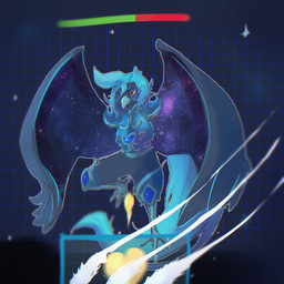abstract_background anthro armor beak biped blue_body blue_feathers blue_hair clothed clothing feathered_wings feathers feet female fight front_view gameplay_mechanics gui hair health_bar heart_symbol long_hair looking_at_viewer slashing solo talons toes winged_arms wings yellow_sclera spunkybats undertale_yellow martlet_(zenith_form) avian bird soul_(undertale) 1:1 2026 digital_drawing_(artwork) digital_media_(artwork) full-length_portrait hi_res portrait