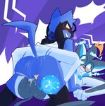 3_toes 4_fingers anthro anthro_on_anthro anthro_penetrated anthro_penetrating anthro_penetrating_anthro backsack balls big_breasts big_butt bite biting_lip biting_own_lip black_body black_fur black_nose blue_balls blue_body blue_fur blue_nipples blue_penis blush bodily_fluids breasts breath butt cum cum_from_pussy cum_in_pussy cum_inside cum_on_butt cum_on_penis cumshot cutaway dialogue duo ejaculation eyewear feet female female_on_bottom female_penetrated fingers fist from_front_position fur genital_fluids genitals glasses grey_body grey_fur grin heart_eyes heart_symbol impregnation internal interspecies leg_wrap looking_down looking_pleasured looking_up lying male male/female male_on_top male_penetrating male_penetrating_female mating_press missionary_position mostly_nude nipples nude on_back on_bottom on_top orgasm ovum ovum_with_heart pattern_background penetration penis rear_view rough_sex scarf self_bite sex simple_background smile sperm_cell striped_background sweat text thrusting toes twitching uterus white_body white_fur yellow_eyes skweekers nintendo pokemon chiro_(skweekers) fan_character louis_(siriusgrey) canid emolga generation_4_pokemon generation_5_pokemon mammal murid pokemon_(species) riolu rodent 2020 english_text hi_res