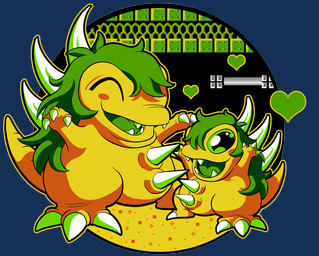 blush duo eyes_closed fangs green_eyes green_hair green_tongue hair heart_symbol open_mouth screencap screencap_background smile teeth tongue blargen69 metroid nintendo kraid mini_kraid reptile scalie alpha_channel hi_res father_(lore) father_and_child_(lore) father_and_son_(lore) parent_(lore) parent_and_child_(lore) parent_and_son_(lore) son_(lore)