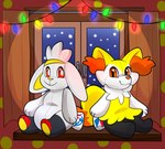 anthro christmas_lights dipstick_tail duo female hair holidays inner_ear_fluff inside looking_at_viewer male markings orange_eyes orange_inner_ear_fluff orange_nose orange_tail_tip plushie red_eyes shelf sitting smile smiling_at_viewer snow string_lights tail tail_markings tuft white_body white_ears white_hair window yellow_body yellow_ears yellow_inner_ear yellow_nose yellow_tail rindeadsong christmas nintendo pokemon animate_inanimate braixen generation_6_pokemon generation_8_pokemon living_plushie pokemon_(species) raboot 2024 cel_shading colored digital_media_(artwork) hi_res shaded