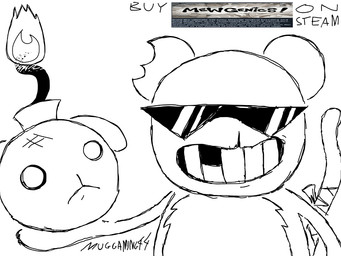bandage bandaged_tail bomb cleft_lip duo ear_scar explosives eyewear eyewear_only fire fur grin holding_object holding_weapon looking_at_viewer male missing_tooth nude scar smile steam sunglasses sunglasses_only tail weapon white_eyes muggaming44 mewgenics radical_rat_(mewgenics) rat_bomb_(mewgenics) mammal murid murine rat rodent 4:3 black_and_white monochrome