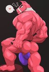 anthro balls bandaged_neck barazoku barely_visible_balls barely_visible_genitalia big_pecs butt clothing clothing_aside fur genitals jockstrap jockstrap_aside looking_at_viewer looking_back male muscular muscular_anthro muscular_arms muscular_male muscular_thighs nipples pecs pinata pink_body pink_fur raised_leg solo speech_bubble teeth thick_thighs tufted_fur underwear underwear_aside wolfblack43 epic_games fortnite lt._john_llama animate_inanimate camelid living_pinata llama mammal absurd_res hi_res