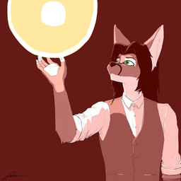anthro ball_of_light clothing dark_hair fur green_eyes hair holding_object light long_hair looking_up male music pawpads red_background red_light shirt simple_background solo sun topwear vest white_body white_fur joemus low_roar joemus(character) canid canine fennec_fox fox mammal true_fox 1:1 2022 hi_res signature