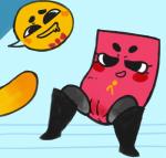 animate_inanimate blush bow_(feature) bow_tie clothing dedreds duo erection female footwear genitals male necktie nintendo not_furry nude paper penis presenting presenting_pussy pussy shoes simple_background sitting smile snipperclips