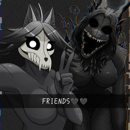 anthro big_breasts black_body black_fur black_hair bone breasts claws duo fangs female fluffy fluffy_hair fur glitch glowing glowing_eyes grey_body grey_fur hair horn nude nude_anthro nude_female open_mouth photography red_eyes scp-1471 selfie simple_background skull skull_head teeth tentacles text tuft tufted_fur white_eyes white_face judy_anon mythology scp_foundation mal0 mortis_(judy_anon) scp-1471-a mal0_(species) malo mammal mythological_creature reptile scalie skulldog_(species) 1:1 2025 digital_drawing_(artwork) digital_media_(artwork) english_text hi_res