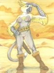 anthro areola beak belt biped boots breasts casual_nudity cat_tail claws clothing female footwear front_view genitals melee_weapon mostly_nude navel nipples non-mammal_breasts non-mammal_nipples pussy shoes solo standing sword tail weapon kee mythology avian bird cacatua cockatoo felid gryphon hybrid mammal mythological_avian mythological_creature parrot sulphur-crested_cockatoo 2004