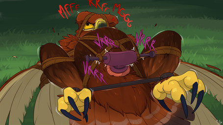animal_genitalia avian_feet bdsm beak bondage bound brown_body brown_feathers claws cloaca cloacal cloacal_penetration feathered_wings feathers feet female female_penetrated feral feral_penetrated forced genitals mature_female mature_feral penetration restraints rope rope_bondage rope_harness sex_toy sex_toy_in_cloaca sex_toy_insertion solo tail tail_feathers talons toe_claws toes vibrator_in_cloaca wings conditional_dnp mcfan frisky_ferals stella_(frisky_ferals) accipitrid accipitriform avian bird eagle golden_eagle true_eagle hi_res