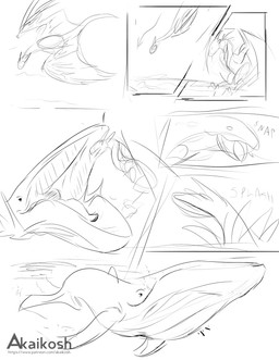 ambiguous_gender baleen black_eyes duo feral feral_pred feral_prey male male_pred oral_vore simple_background surprised text tongue vore water white_background akaikosh mythology ardi_(darthardios) aquatic baleen_whale cetacean dragon humpback_whale mammal mythological_creature mythological_scalie scalie whale 2026 comic hi_res sketch url