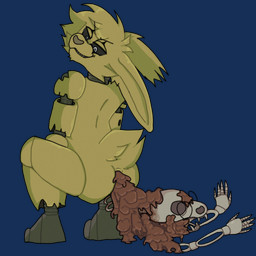 anthro bodily_fluids bone crouching death digestion disposal duo eyewear fatal fatal_vore feces feces_pile forced fur glasses green_body green_fur machine male predator/prey scat_disposal smirking_at_partner smirking_pred vore wuvbyte five_nights_at_freddy's five_nights_at_freddy's_3 scottgames jonax_brown-fox springtrap_(fnaf) animatronic canid canine fox lagomorph leporid mammal rabbit robot 1:1 alpha_channel hi_res