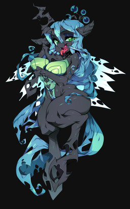 1_horn big_breasts black_background black_body black_horn blue_eyeshadow blue_hair blue_tail breasts crown digitigrade eyelashes eyeshadow fangs female front_view green_eyes hair headgear hooves horn insect_wings long_hair looking_at_viewer makeup pupils simple_background slit_pupils solo tail teeth thick_thighs tongue tongue_out wide_hips wings slugbox friendship_is_magic hasbro my_little_pony queen_chrysalis_(mlp) changeling_(mlp) equid equine horse mammal pony absurd_res hi_res
