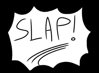 slap_(sound_effect) text zero_pictured cameohasdied english_text hi_res monochrome