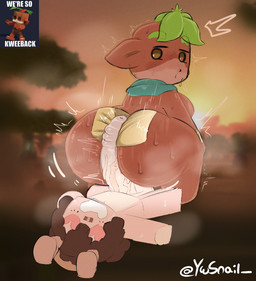 anthro big_breasts big_butt big_penis blush bodily_fluids breasts butt duo female foreskin genitals hot_dogging interspecies male male/female musk musky_butt musky_penis penis sex steam sweat thick_thighs twerking vein veiny_penis yellow_eyes greenstar hytale green_(greenstar) gastropod kweebec mollusk snail hi_res