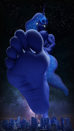 anthro biped breasts city cityscape extreme_size_difference feet female hair hand_on_hip horn humanoid_feet imminent_crush imminent_destruction macro night nipples nude nude_anthro nude_female plantigrade size_difference soles solo wings kenuwu friendship_is_magic hasbro my_little_pony mythology princess_luna_(mlp) equid equine mammal mythological_creature mythological_equine winged_unicorn 3d_(artwork) 4k 9:16 absurd_res digital_media_(artwork) hi_res