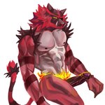 1:1 abs anthro balls barazoku biceps black_body black_fur black_penis digital_media_(artwork) elemental_manipulation erection fangs felid feline fire fire_manipulation flexing fur generation_7_pokemon genitals gunshow hair hi_res humanoid_genitalia humanoid_penis incineroar looking_at_viewer male mammal muscular muscular_anthro muscular_male nintendo nipples nude pecs penis pokemon pokemon_(species) puffer_puff red_body red_fur simple_background solo standing teeth white_background