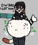 2023 aliasing alternative_fashion ambiguous_anthro ambiguous_gender ambiguous_pred ambiguous_prey anthro anthro_prey arm_warmers armwear beanie belly big_belly big_eyes biped black_beanie black_body black_clothing black_eyelids black_face black_fur black_hat black_headwear black_legs black_legwear black_text black_topwear brown_body brown_face brown_fur brown_legs brown_tail calico_cat clothed clothed_ambiguous clothed_anthro clothing dialogue digestion digital_drawing_(artwork) digital_media_(artwork) domestic_cat english_description epic_games exposed_belly felid feline felis female_(lore) fortnite front_view fully_inside fur gameplay_mechanics glistening_eyelids grey_background gui guide_lines half-closed_eyes hand_imprint hat headgear headwear health_bar health_points huge_belly imprint legs_together legwear looking_at_viewer mammal meow_skulls mitten_hands monotone_background monotone_belly monotone_clothing monotone_hands monotone_legwear monotone_neck mottled multicolored_body multicolored_face multicolored_fur multicolored_tail narrowed_eyes navel noseless number open_mouth open_smile orange_pupils pattern_arm_warmers pattern_armwear pattern_clothing portrait pupils same_size_vore simple_background sketch smile smiling_at_viewer soft_vore solo standing striped_arm_warmers striped_armwear striped_clothing stripes tail talking_to_viewer tcsrjx text three-quarter_portrait topwear torn_clothing torn_legwear torn_topwear two_tone_legs unseen_prey vore white_belly white_body white_face white_fur white_hands white_neck white_tail