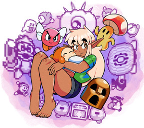 5_fingers 5_toes ^_^ ambiguous_gender bangs black_bottomwear black_clothing black_eyebrows black_fingernails black_nails black_shorts black_toenails blush blush_stickers bottomwear breasts brown_body brown_breasts brown_ears brown_skin cartoon_freckles clothed clothed_female clothed_humanoid clothing colored_nails crop_top empty_eyes eyebrows eyelashes eyes_closed feet female female_humanoid fingernails fingers freckled_face freckled_knees freckled_legs freckles hair highlights_(coloring) humanoid_pointy_ears jacket long_eyelashes looking_aside nails navel open_clothing open_jacket open_topwear orange_eyes pink_body pointy_ears pupils shirt shorts smile sprite tan_hair thick_eyebrows toenails toes topwear white_clothing white_crop_top white_pupils white_sclera white_topwear genocityzone kirby_(series) nintendo autumn_(genocityzone) kabula_(kirby) king_dedede kracko lalala lololo booler_(kirby) bronto_burt broom_hatter cappy_(kirby) elf humanoid kabu_(kirby) poppy_bros_jr. scarfy waddle_dee waddling_head 2026 digital_media_(artwork) hi_res