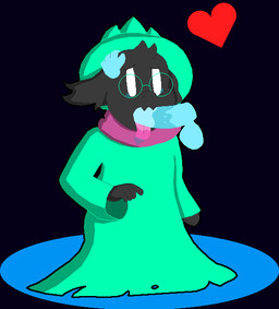 anthro black_body black_fur blue_penis bodily_fluids clothed clothing cum cum_in_mouth cum_inside duo eyewear fellatio fur genital_fluids genitals glasses hat headgear headwear heart_symbol horn kneeling long_ears male oral penile penis scarf sex simple_background solo_focus tears pawneschhe_(artist) deltarune undertale_(series) kris_dreemurr ralsei bovid caprine darkner goat mammal 2018 digital_media_(artwork) hi_res