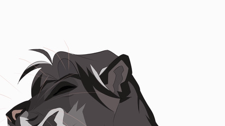 anthro black_hair cheek_tuft chin_tuft eyes_closed facial_tuft fur grey_body grey_fur grey_hair grin hair male male_anthro multicolored_hair simple_background smile solo tuft two_tone_hair whiskers white_background justkiddinb nathaniel_evans felid mammal 16:9 animated widescreen