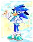 anthro blue_body blue_fur blue_headphones clothed clothing electronics footwear fur glistening glistening_headphones glistening_jewelry gloves gold_(metal) gold_jewelry gold_ring green_eyes handwear headphones jacket jewelry male multicolored_headphones orange_headphones print_headphones ring smile solo topwear white_headphones danielasdoodles sega sonic_the_hedgehog_(series) sonic_the_hedgehog eulipotyphlan hedgehog mammal 2020 hi_res signature