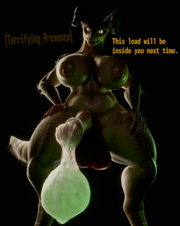 animal_genitalia animal_penis anthro balls big_balls big_penis black_background bodily_fluids breasts claws colored_cum condom cum dark_lighting dialogue dim_lighting equine_genitalia equine_penis excessive_cum excessive_genital_fluids filled_condom genital_fluids genitals glowing glowing_cum green_cum gynomorph horn intersex intimidation looking_at_viewer nude penis sexual_barrier_device simple_background solo standing tail talking_to_viewer text unusual_bodily_fluids unusual_cum unusual_genital_fluids potatotime vulgarvictor_(modeler) fallout microsoft mommyclaw_(vulgarvictor) deathclaw scalie 3d_(artwork) 4:5 absurd_res blender_(artwork) digital_media_(artwork) english_text hi_res watermark