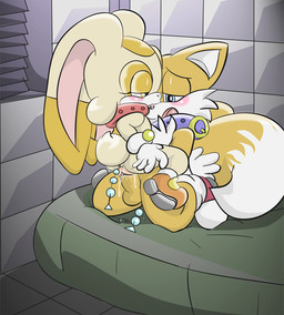 amber_eyes anal anal_beads anal_masturbation anal_penetration anthro anthro_on_anthro anthro_penetrated anthro_penetrating anthro_penetrating_anthro anus balls bed belly blue_eyes blush bodily_fluids breasts brown_eyes butt carrying_another clothing collar cum cum_in_vagina cum_inside cushion duo erection eye_contact female female_penetrated floor from_front_position furniture genital_fluids genitals gloves half-closed_eyes handwear inside interspecies kneeling loli long_ears looking_at_another looking_pleasured male male/female male_penetrating male_penetrating_female mastery_position masturbation mostly_nude multi_tail narrowed_eyes on_lap on_top open_mouth orange_body penetration penile penile_penetration penis penis_in_vagina rear_view sex sex_toy short_tail shota sitting_on_lap small_breasts straddling tail tile tile_floor toying_self vaginal vaginal_penetration vulva white_belly yellow_body young young_anthro young_on_young freeflyspecter sega sonic_the_hedgehog_(series) cream_the_rabbit miles_prower canid canine fox lagomorph leporid mammal rabbit digital_media_(artwork)