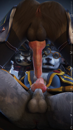 animal_genitalia animal_penis anthro anus balls black_nose blue_eyes breasts canine_genitalia canine_penis clothed clothing duo eyewear fur genitals glasses gynomorph gynomorph/gynomorph hair intersex intersex/intersex knot knotted_penis looking_at_another looking_at_partner open_mouth partially_clothed penis text wearing_glasses thatworgen blizzard_entertainment warcraft destiney_crawford_(thatworgen) canid mammal werecanid werecreature worgen 2024 3d_(artwork) 4k 9:16 absurd_res autodesk_3ds_max_(artwork) digital_media_(artwork) hi_res url watermark